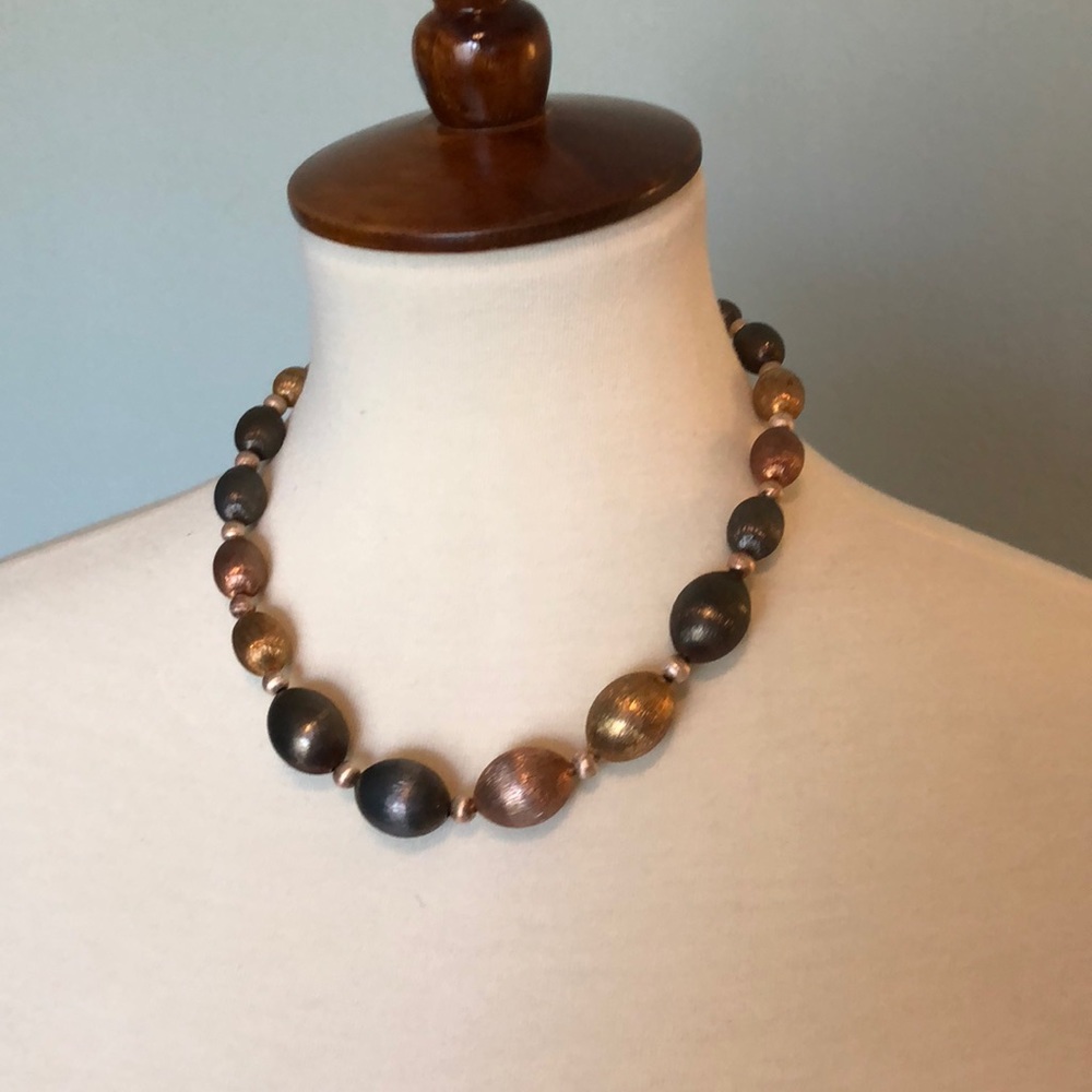 metalic bead necklace